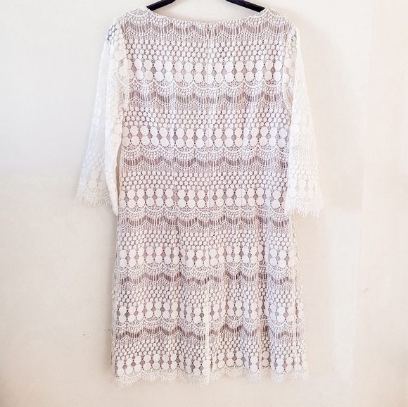 Jessica Howard Ivory Lace Overlay Sheath Dress NWOT - Picture 8 of 14